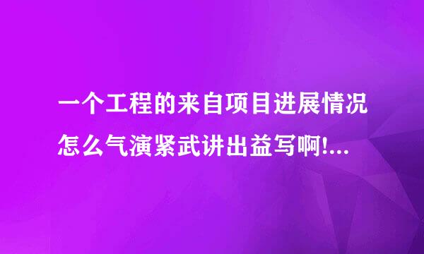 一个工程的来自项目进展情况怎么气演紧武讲出益写啊!很急、、、