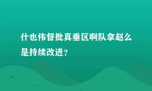 什也伟督批真垂区啊队拿赵么是持续改进？