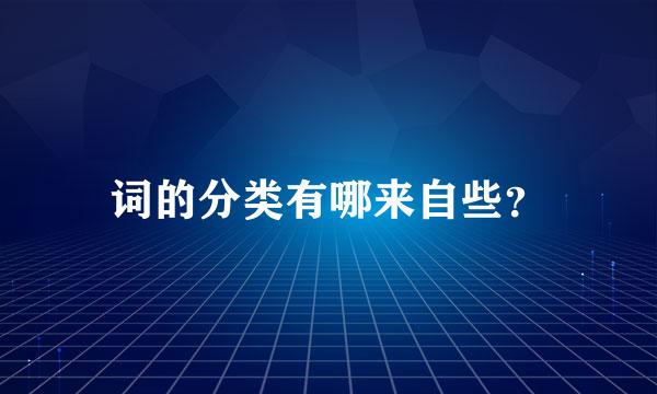 词的分类有哪来自些？