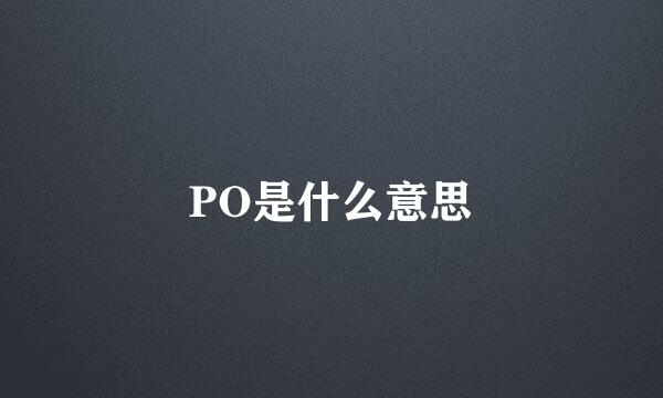 PO是什么意思