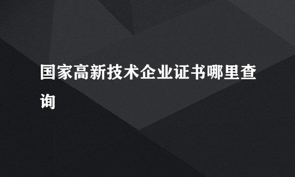 国家高新技术企业证书哪里查询