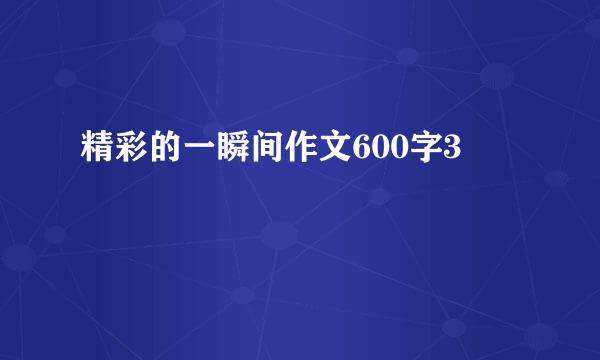 精彩的一瞬间作文600字3