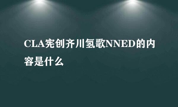 CLA宪创齐川氢歌NNED的内容是什么