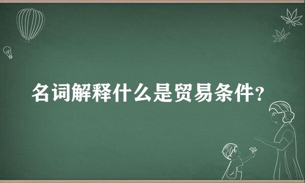 名词解释什么是贸易条件？