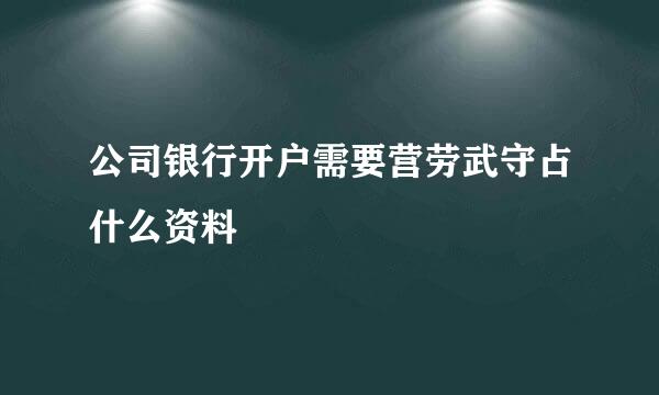 公司银行开户需要营劳武守占什么资料