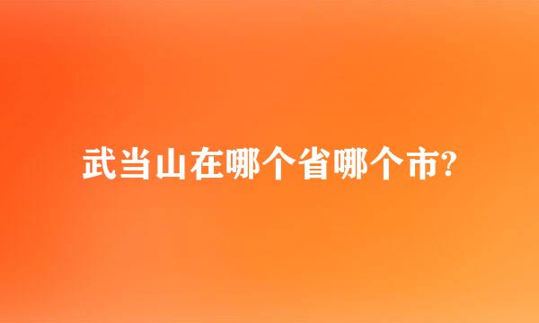 武当山在哪个省哪个市?