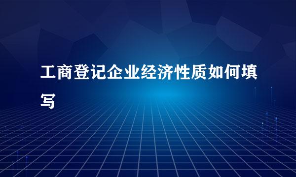 工商登记企业经济性质如何填写