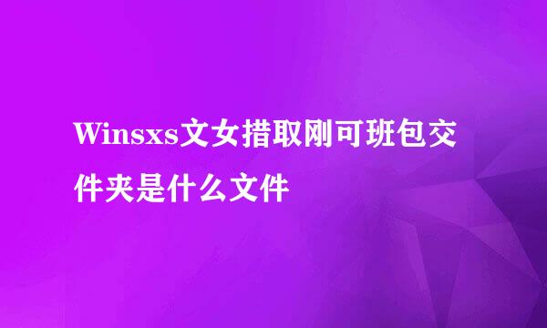 Winsxs文女措取刚可班包交件夹是什么文件