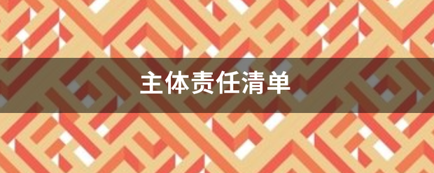 主体责任清单