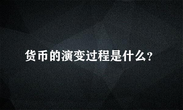 货币的演变过程是什么？