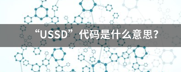 “USSD”代码是什么意思？