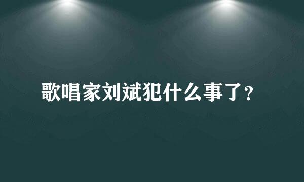 歌唱家刘斌犯什么事了？