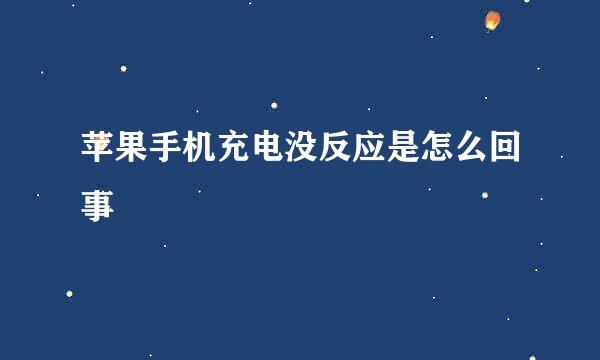 苹果手机充电没反应是怎么回事