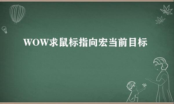 WOW求鼠标指向宏当前目标