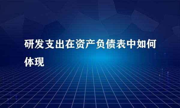 研发支出在资产负债表中如何体现