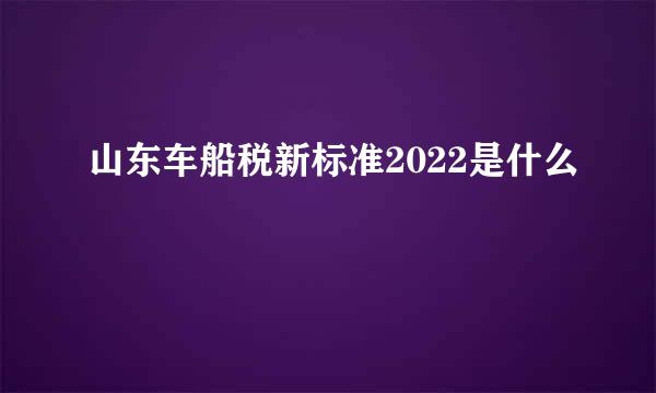 山东车船税新标准2022是什么