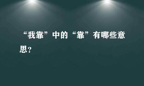 “我靠”中的“靠”有哪些意思？