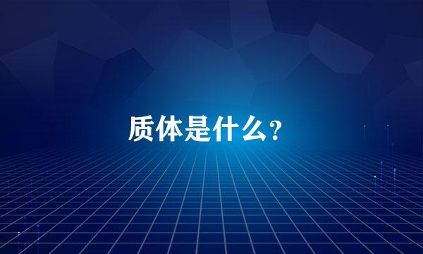 质体是什么？