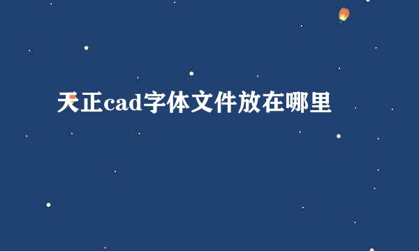 天正cad字体文件放在哪里