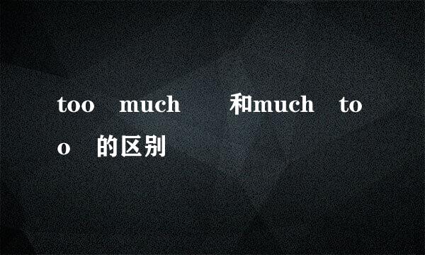 too much  和much too 的区别