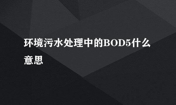 环境污水处理中的BOD5什么意思