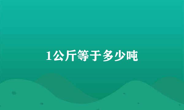 1公斤等于多少吨