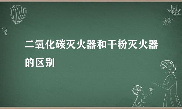 二氧化碳灭火器和干粉灭火器的区别