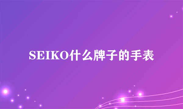 SEIKO什么牌子的手表