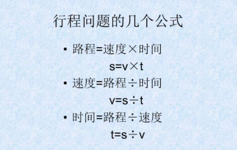 行程问题的九个公式是什么？