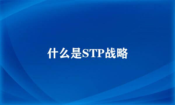 什么是STP战略