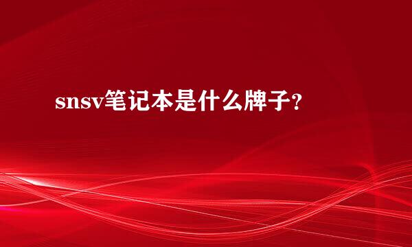 snsv笔记本是什么牌子？