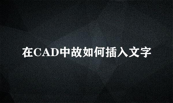 在CAD中故如何插入文字