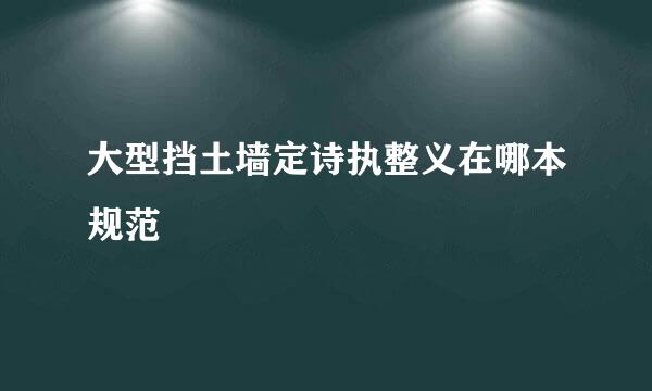 大型挡土墙定诗执整义在哪本规范