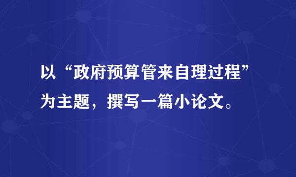 以“政府预算管来自理过程”为主题，撰写一篇小论文。