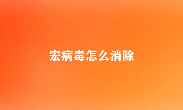 宏病毒怎么消除