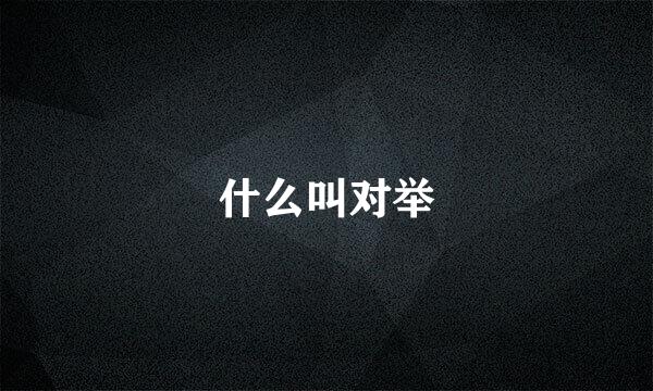 什么叫对举