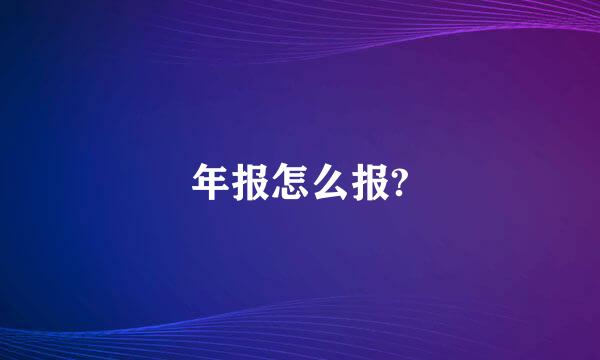 年报怎么报?