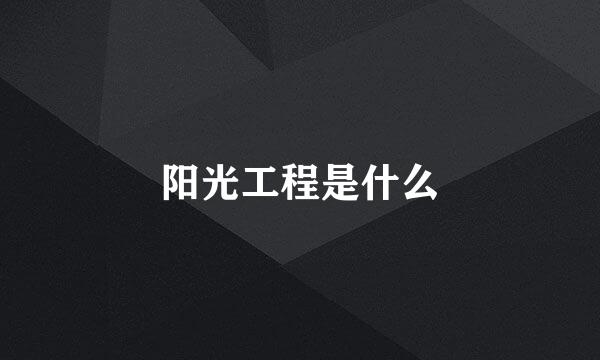 阳光工程是什么