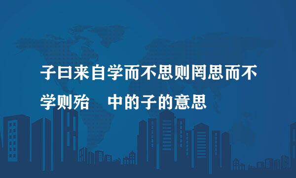 子曰来自学而不思则罔思而不学则殆 中的子的意思