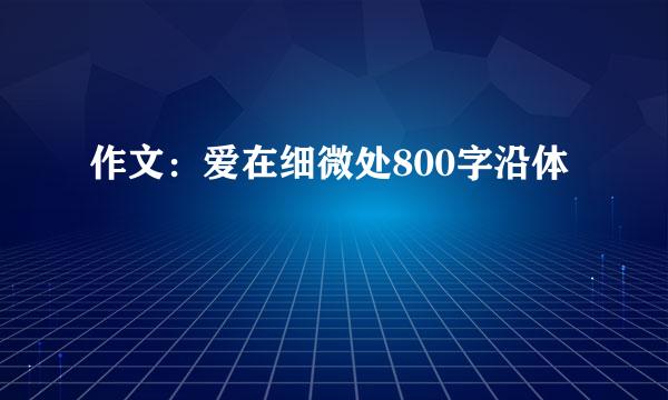 作文：爱在细微处800字沿体