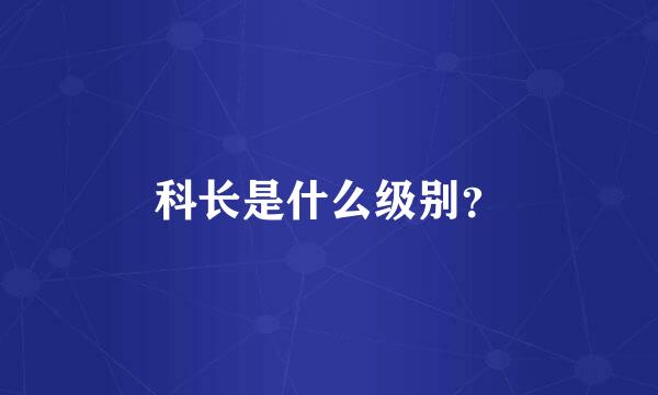 科长是什么级别？