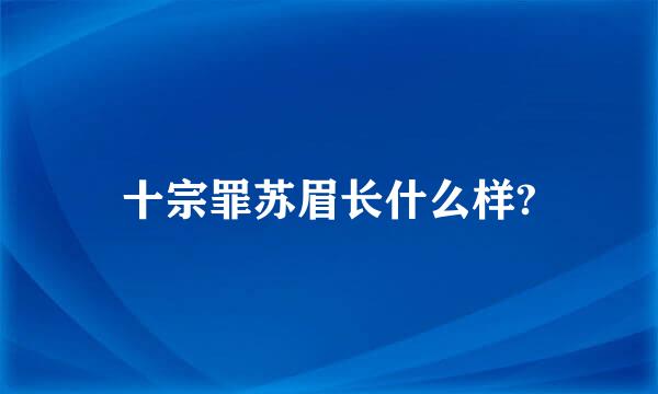 十宗罪苏眉长什么样?