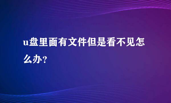 u盘里面有文件但是看不见怎么办？