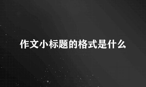 作文小标题的格式是什么