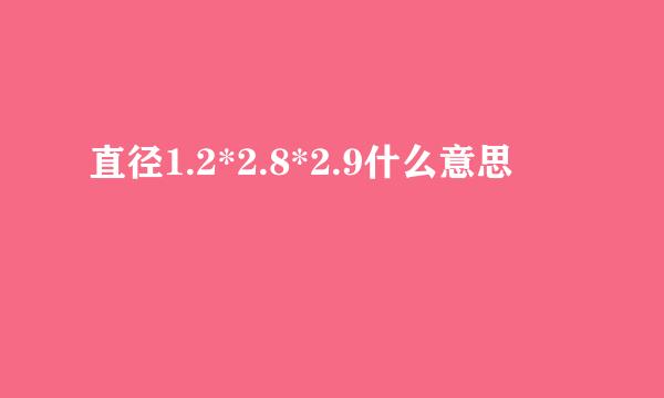 直径1.2*2.8*2.9什么意思