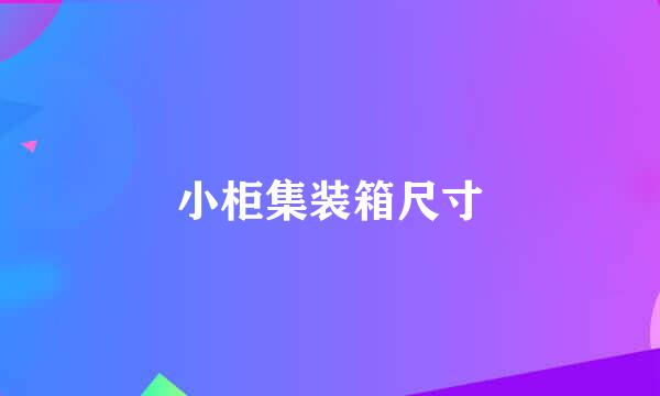 小柜集装箱尺寸