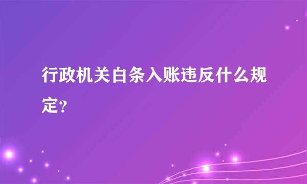 行政机关白条入账违反什么规定？