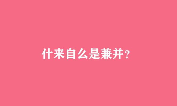 什来自么是兼并？