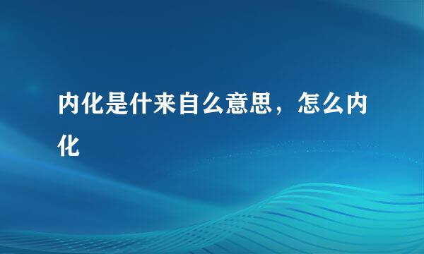 内化是什来自么意思，怎么内化