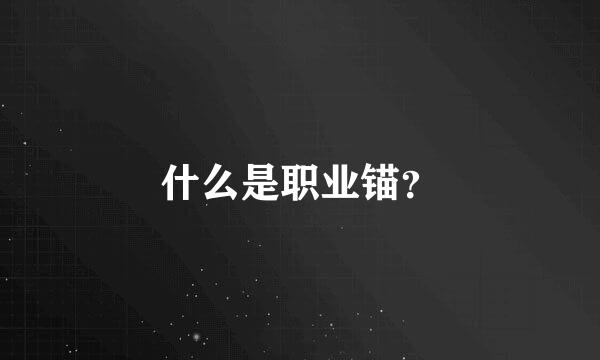 什么是职业锚？